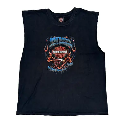 Daytona Bike Week 2006 Harley Davidson Graphic Vest - 2XL Black Cotton