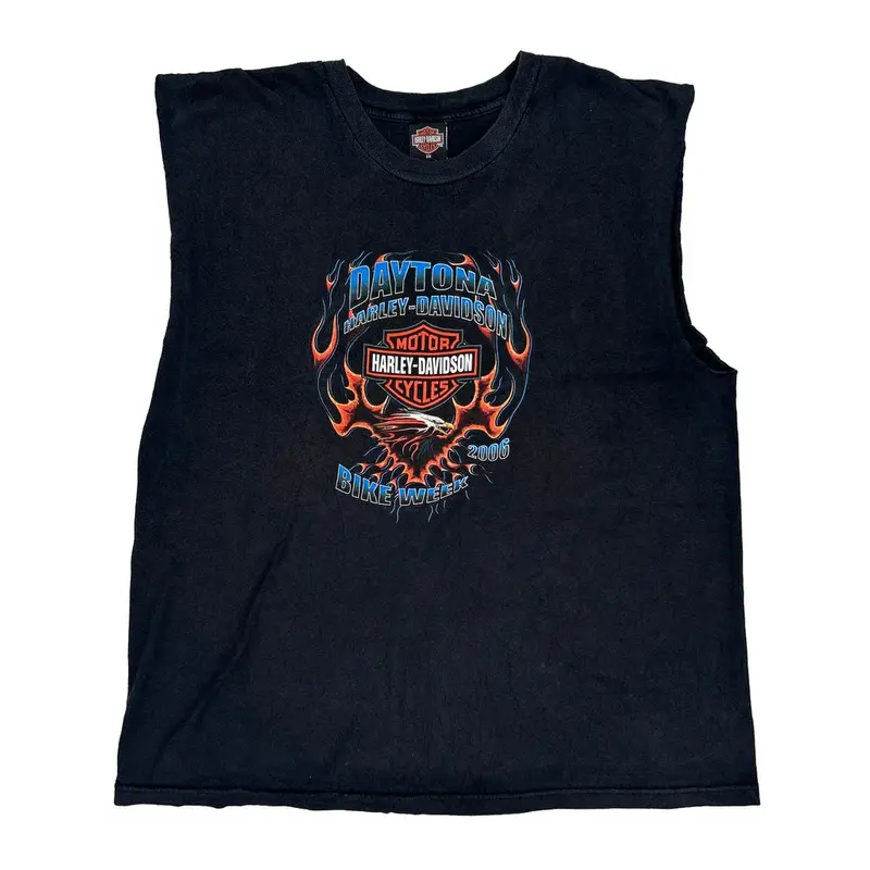 Daytona Bike Week 2006 Harley Davidson Graphic Vest - 2XL Black Cotton