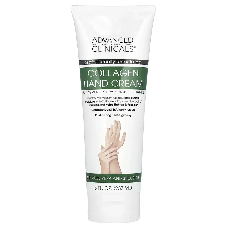Advanced Clinicals Collagen Hand Cream,  8 fl oz (237 ml)
