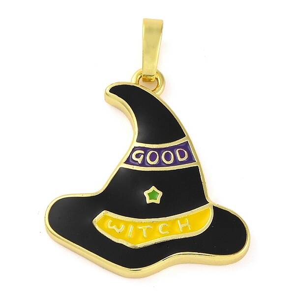 Halloween Theme Brass Enamel Pendants