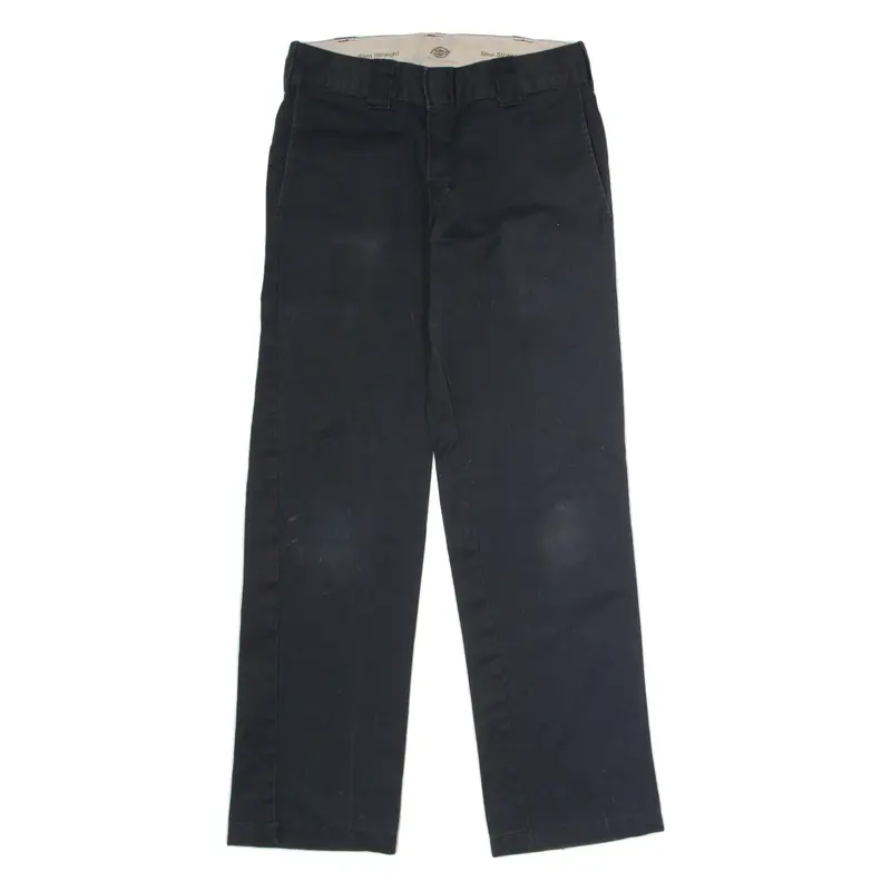 DICKIES Workwear Mens Twill Trousers Black Slim Straight W30 L32