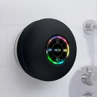 [FreeShip] Portable Mini Wireless Speaker, Suction Cup USB Rechargeable Waterproof Speaker with LED Light, Wireless Bluetooth...