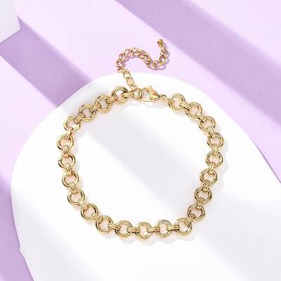 304 Stainless Steel Ring Link Chain Anklets