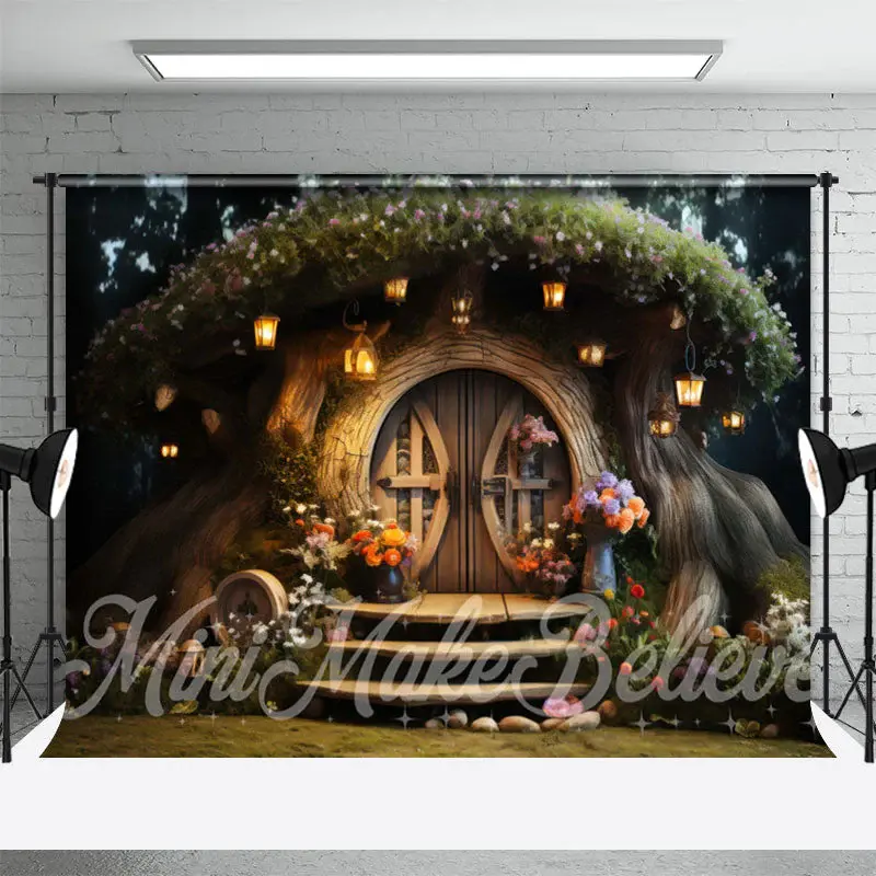Floral Enchant House Birthday Cake Smash Backdrop - Aperturee