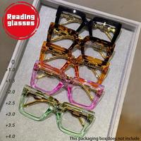 Trendy Large Frame Reading Glasses, Fashion Anti-blue Light Eyeglasses for Women & Men, Fashion Eyeglasses for Work, Daily Cl...