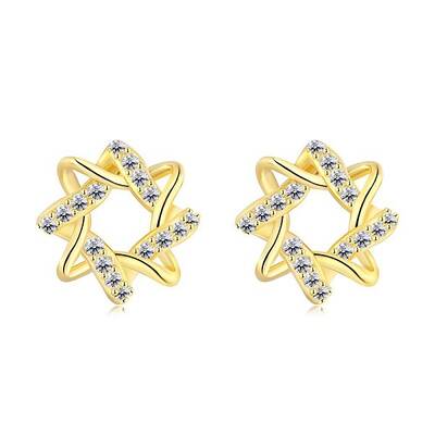 925 Sterling Silver Micro Pave Cubic Zirconia Stud Earrings for Women