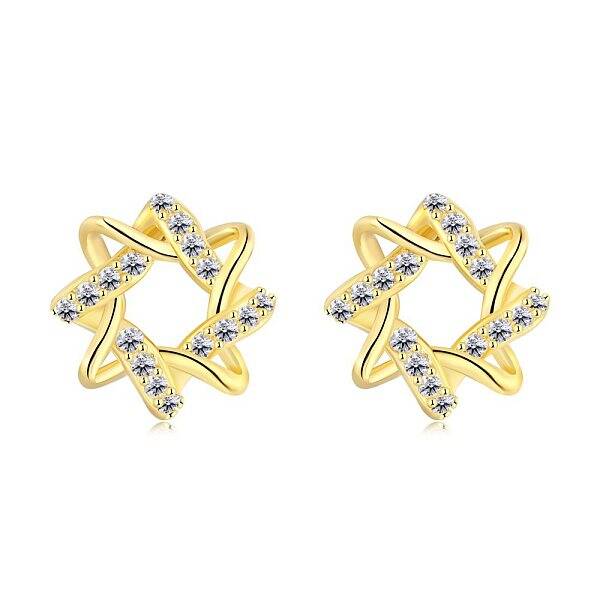 925 Sterling Silver Micro Pave Cubic Zirconia Stud Earrings for Women