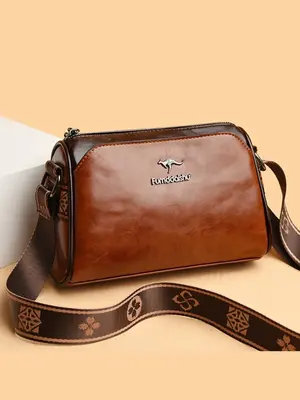 Women's Summer Fashionable Soft Pu Leather Crossbody Bag, Large Capacity Shoulder Bag for Summer Daily Used, Casual Trendy Ve...