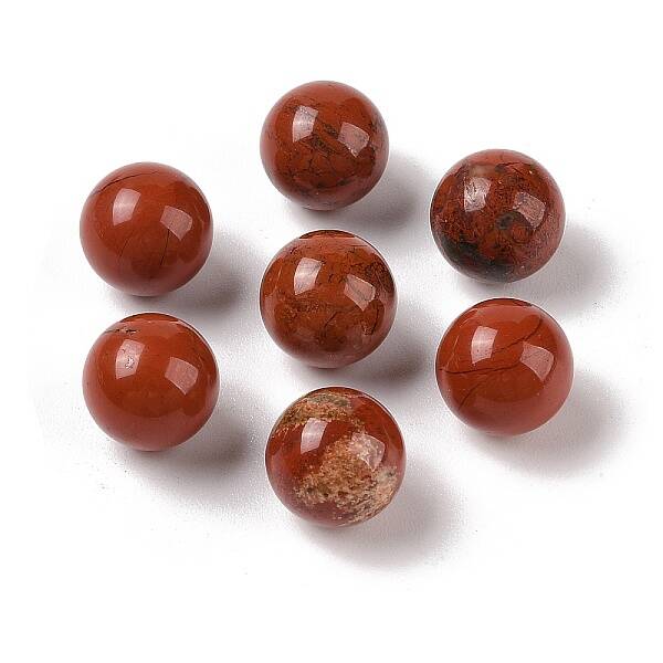 Natural Red Jasper No Hole Sphere Beads