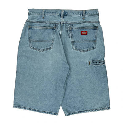 Dickies Baggy Denim Shorts - 33W 12L Light Wash Cotton | Size: 33″ waist