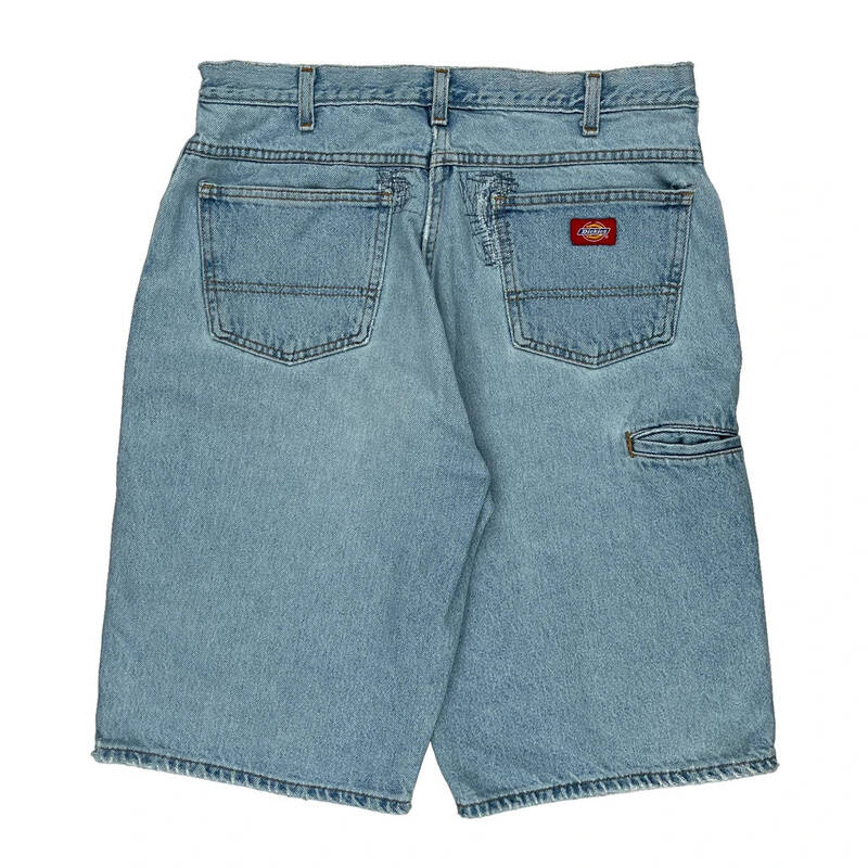 Dickies Baggy Denim Shorts - 33W 12L Light Wash Cotton | Size: 33″ waist