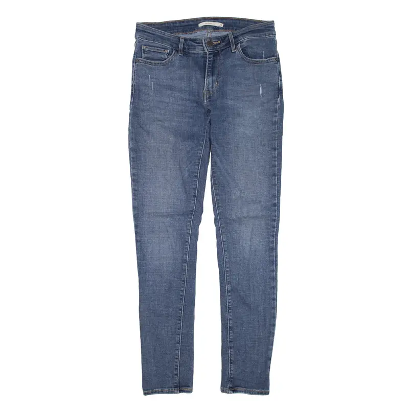 LEVI'S Distressed 711 Jeans Blue Denim Slim Skinny Womens W28 L30