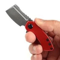 KANSEPT Mini Korvid Cleaver Compact Pocket Knife - 1.45''154CM Blade | EDC Folding Knife & Box Opener | Brown Micarta or Jade...