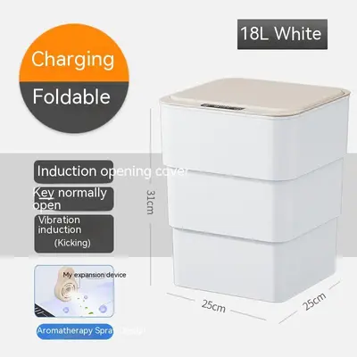 Smart Trash Can With Lid For Bedroom And Living Room Kitchen Storage Box Trash Can Induction Small Car Box Automatic Smart Du...