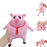 Stretchy Glue-Sand Filled Rubber Pig,（big） Latex Piglet Soft Decompression Doll Toy, Animal High-Elastic Stretchable Deco...