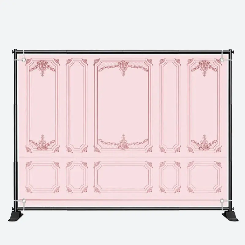 Pink Exquisite Pattern Girls Retro Wall Backdrop - Aperturee