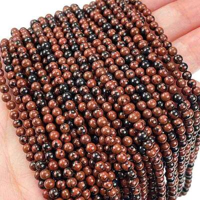 Natural Mahogany Obsidian Beads Strands