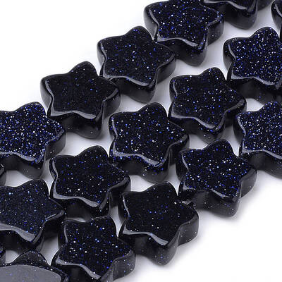 Synthetic Blue Goldstone Beads Strands