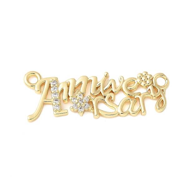 Brass Micro Pave Clear Cubic Zirconia Links