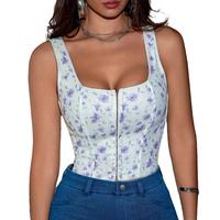 ApperlothA Women's Cute Corsets - Solid Square Neck Boned Hook And Eye Front Lace Up Back Overbust Bodyshaper Corset Crop Sum...