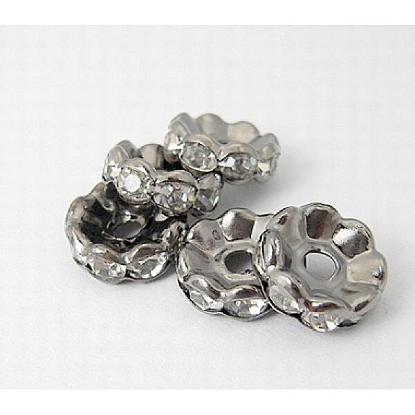 Brass Grade A Crystal Rhinestone Spacer Beads