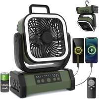 Portable Rechargeable Fan - 9-Inch Camping Fan for Tent, 20000mAh(58Hrs) Battery Operated Fan for Camping, Auto Oscillation C...