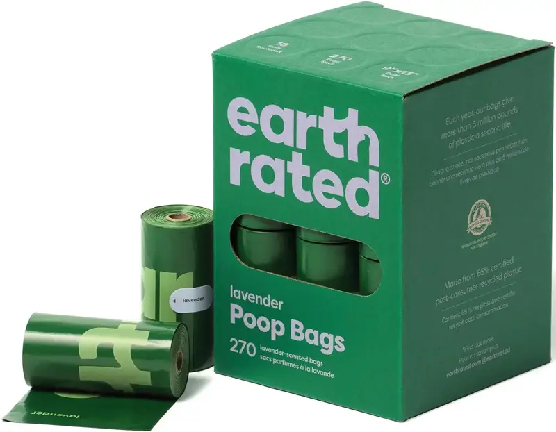 Earth Rated Dog Poop Bags, New Look, Guaranteed Leak Proof and Extra Thick Waste Bag Refill Rolls For Dogs, Lavender Scented,...
