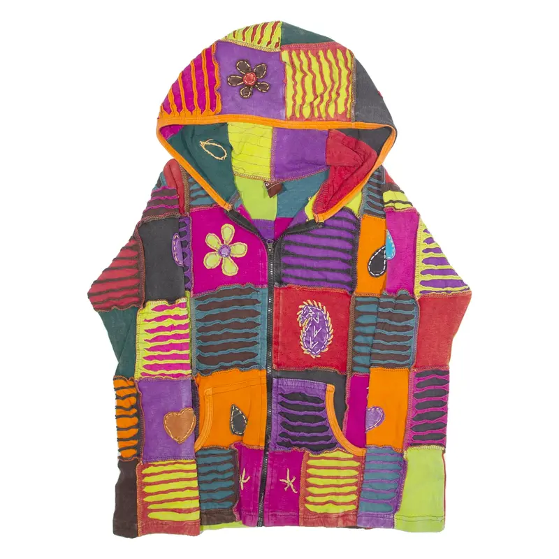 O.P.C Womens Jacket Purple Hooded Floral M