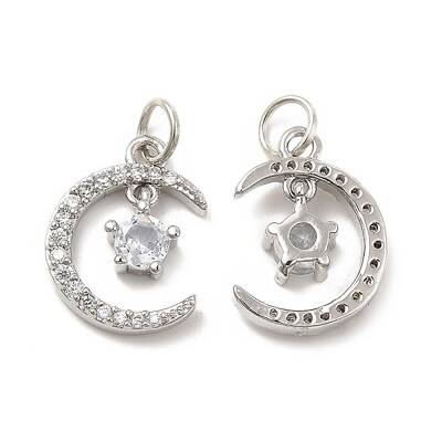 Brass Micro Pave Cubic Zirconia Pendants