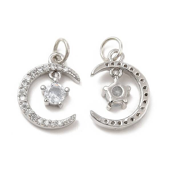 Brass Micro Pave Cubic Zirconia Pendants