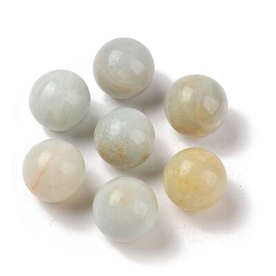 Natural Flower Amazonite No Hole Sphere Beads