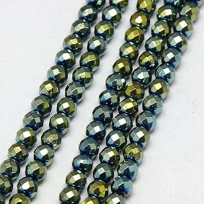 Electroplate Non-magnetic Synthetic Hematite Beads Strands