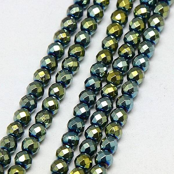Electroplate Non-magnetic Synthetic Hematite Beads Strands
