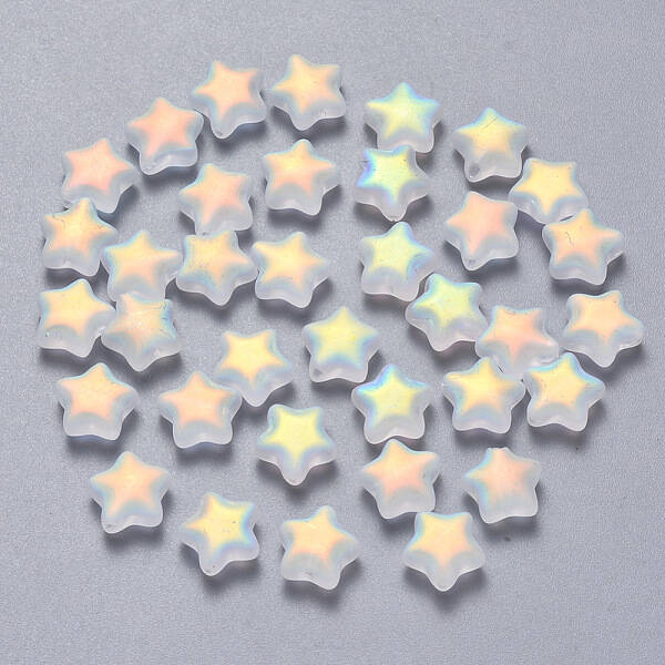 Spray Painted Glass Beads