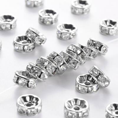Brass Middle East Rhinestone Spacer Beads