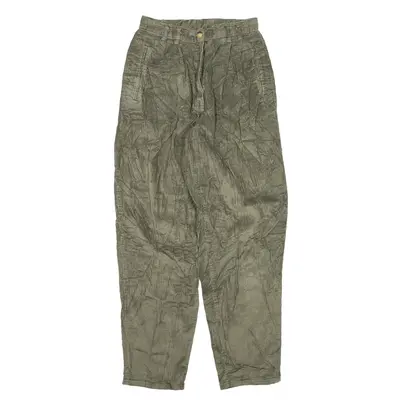 WOOLRICH Corduroy Trousers Green Loose Tapered Womens W24 L29