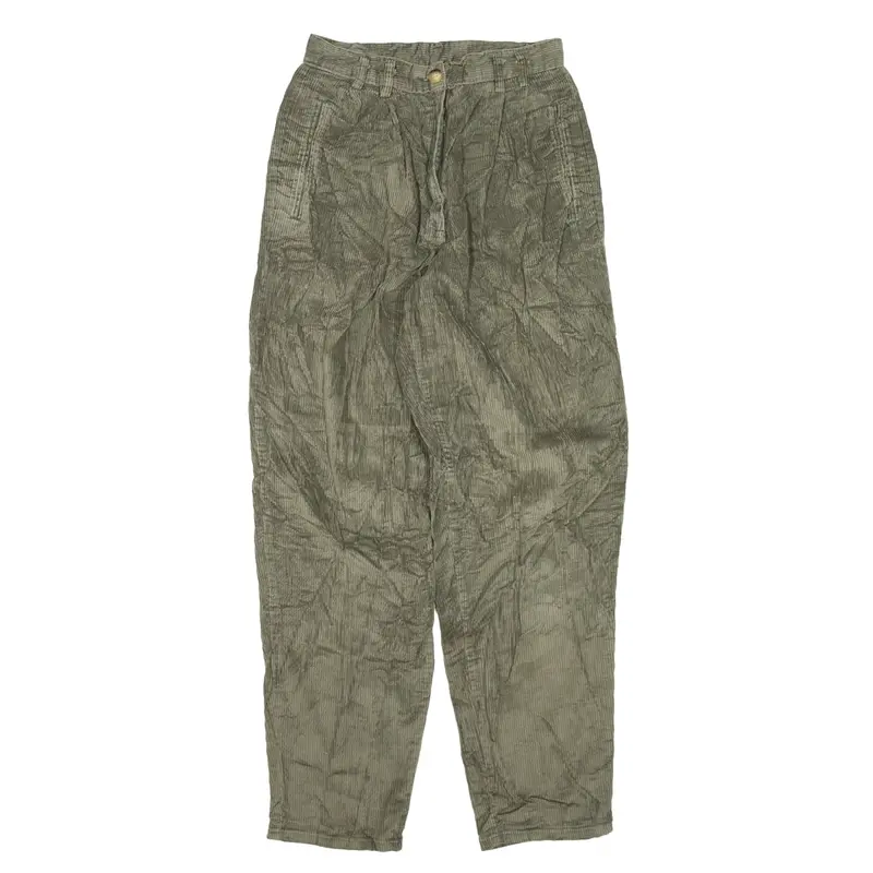 WOOLRICH Corduroy Trousers Green Loose Tapered Womens W24 L29