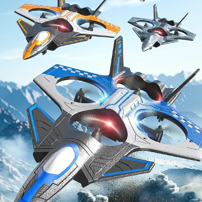 Fancy Fantastic LED Foam RC Fighter Jet Drone - UFO Sliding Remote Control Foam Airplane -120m Altitude - Outdoor Electric To...