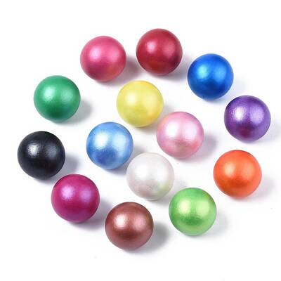Painted Natural Wood Beads