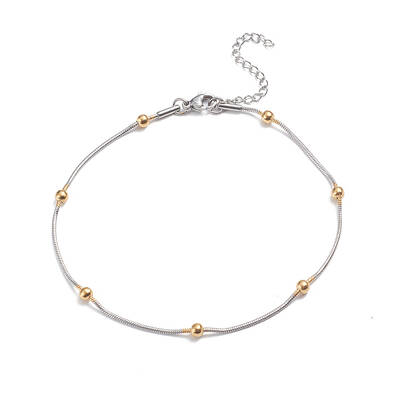 304 Stainless Steel Round Snake Chain Anklets