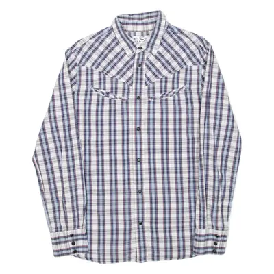 LEVI'S STRAUSS & CO Mens Shirt Blue Check Long Sleeve M