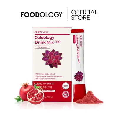 [FOODOLOGY] Coleology Drink Mix PRO (15days) - Daily Pomegranate Water Mix with Coleus Forskohlii, Banaba Leaf, FOS & Ginkgo ...