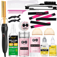 19 counts Electric Hot Comb Hair Straightening Comb Curling Iron for Natural Black Hair Wigs Pressing Combs Wig Glue Hair Wax...