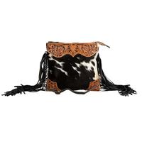 Tumbleweed Trail Fringed Hand-Tooled Crossbody Bag