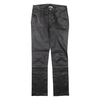 2ND DAY Womens Leather Trousers Black Slim Skinny W28 L27