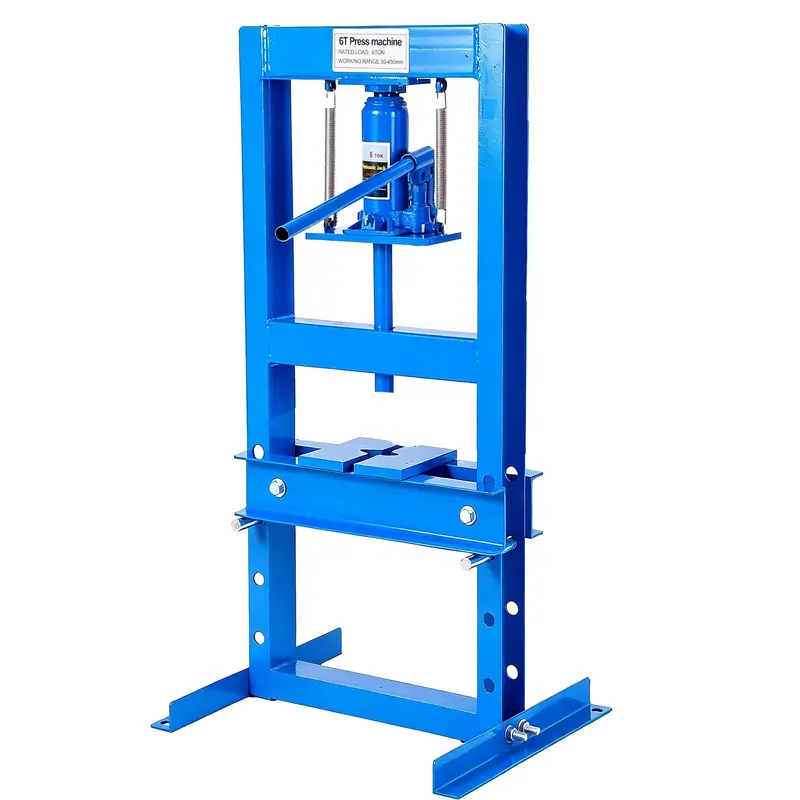 Garvee 6-Ton Hydraulic H-Frame Shop Press - Heavy-Duty Garage Floor Press with Stamping Plates, Adjustable 3.15-10.28 for B...