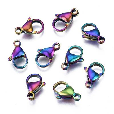Ion Plating(IP) 304 Stainless Steel Lobster Claw Clasps