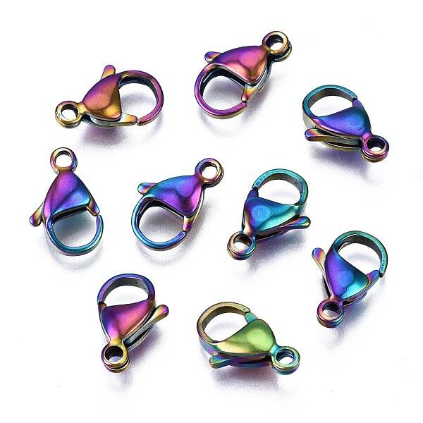 Ion Plating(IP) 304 Stainless Steel Lobster Claw Clasps