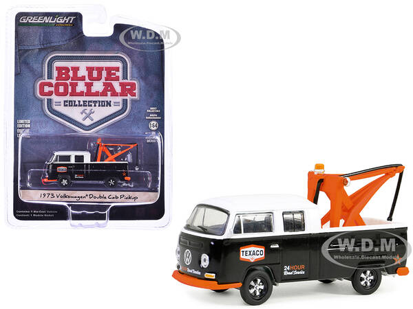 1973 Volkswagen Double Cab Tow Truck Black and White \