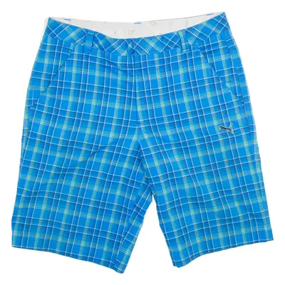 PUMA Mens Workwear Shorts Blue Check M W32